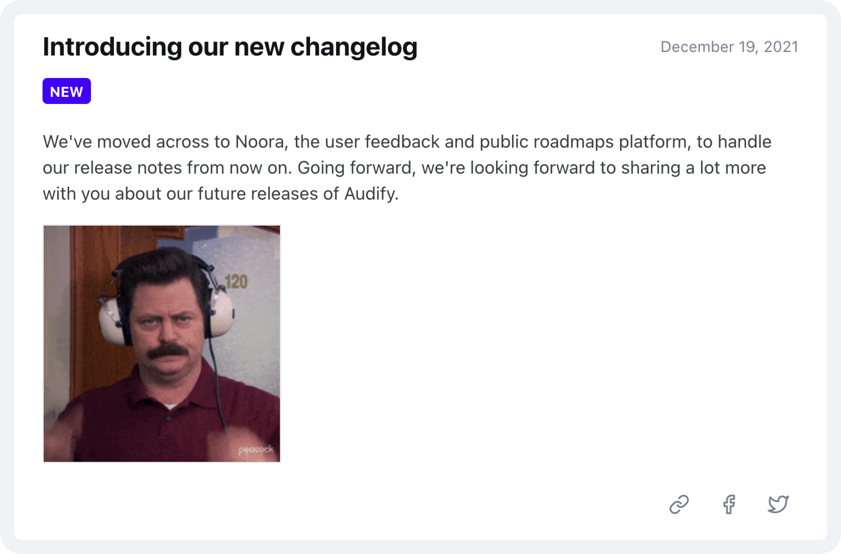 Publish changelog announcements when you release new features